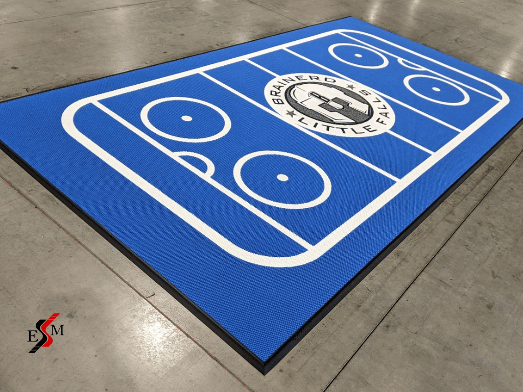 hockey mats for Brainerd Little Falls in vibrant blue