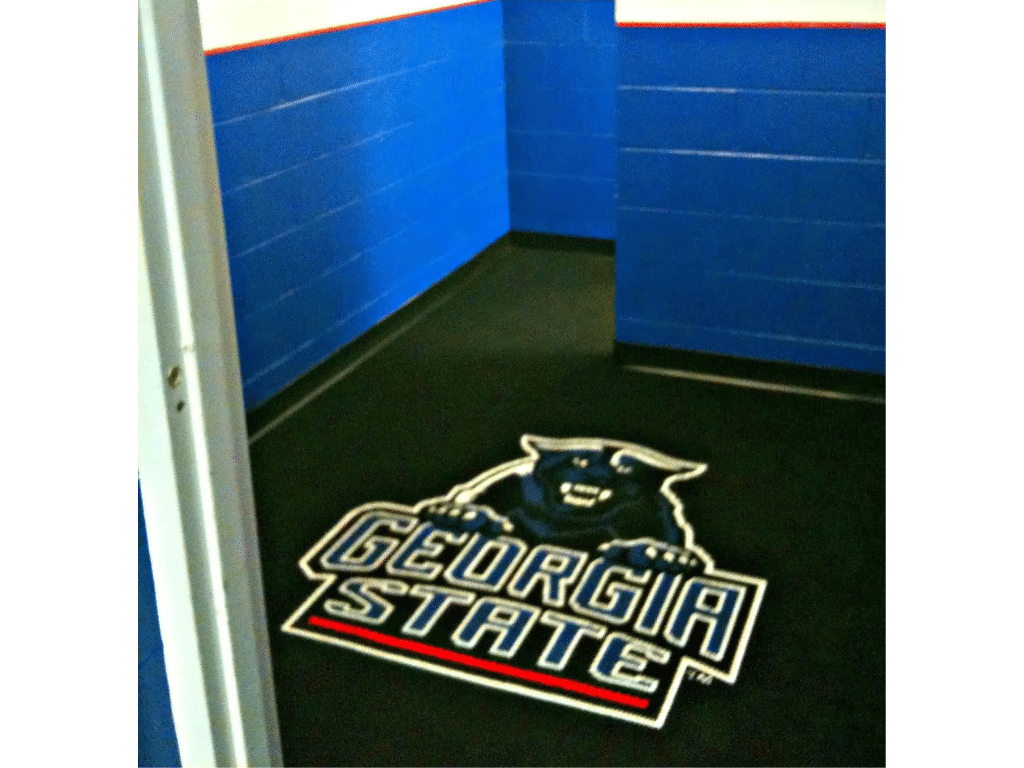 custom mats logo for Georgia State University Panthers dressing room