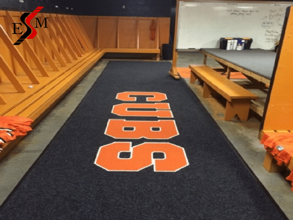 football-athletic-carpet-with-logo-in-locker-room