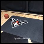 gym floor courtside runners basketball logo