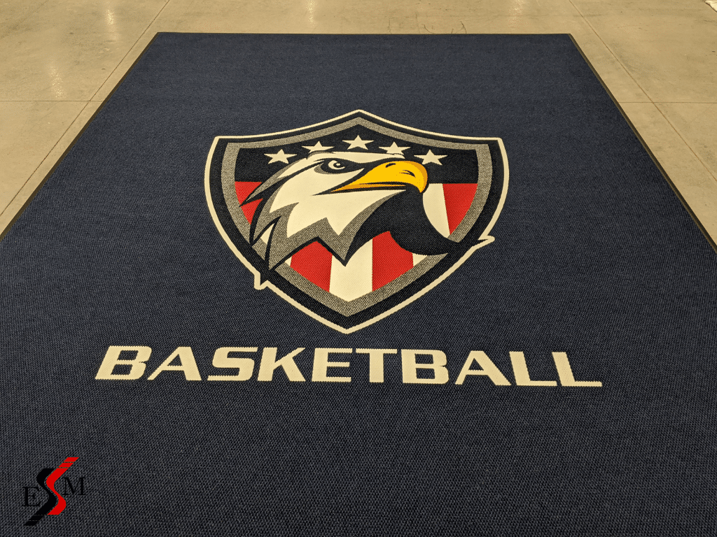 Custom basketball rugs with team logo