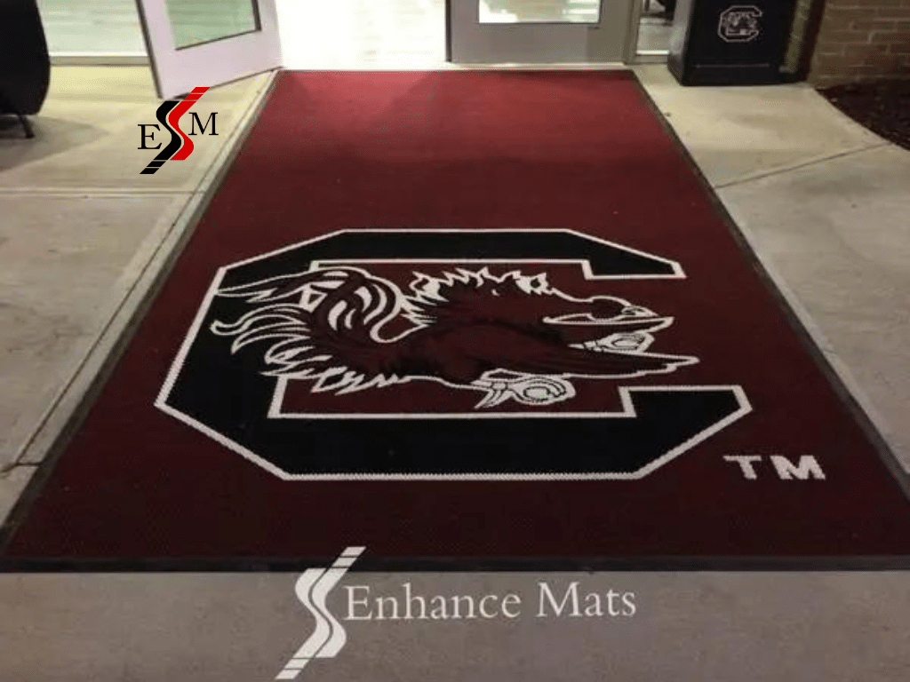 Personalized logo mat for The University of South Carolina Gamecocks USC football facility