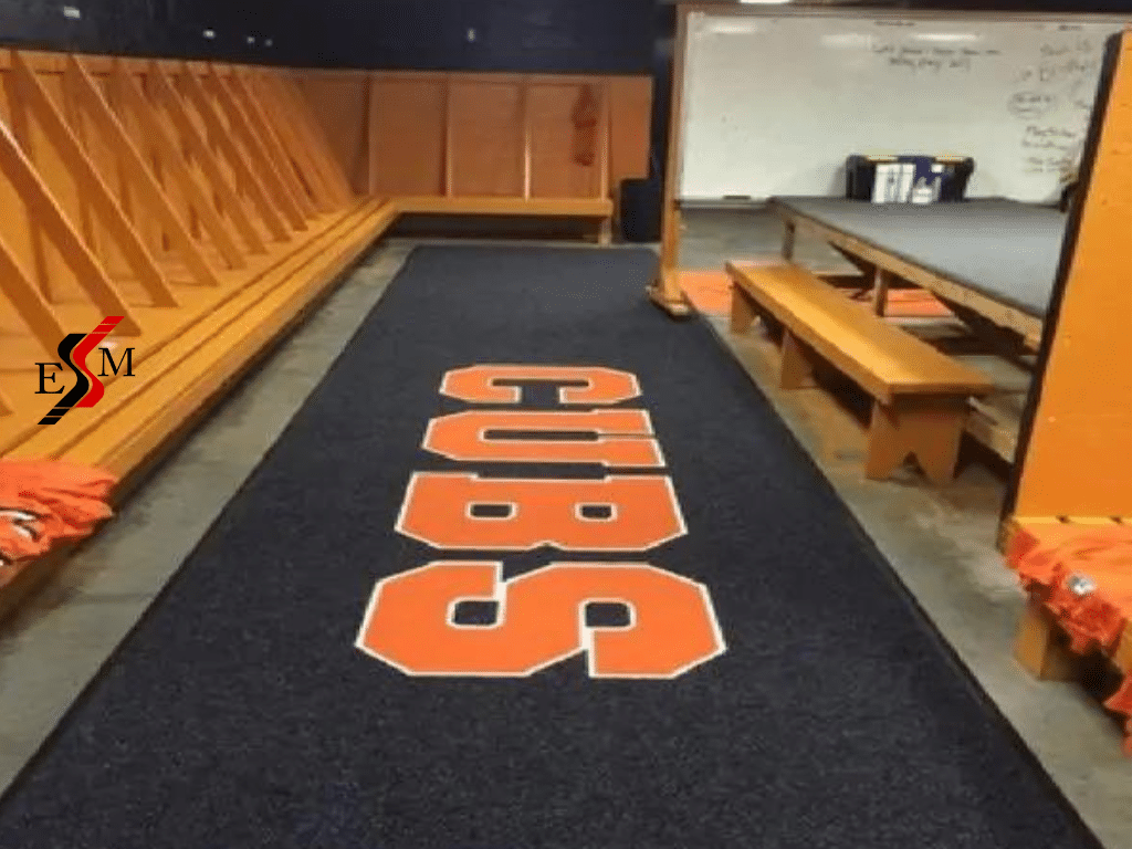 Football locker room custom logo mat for Cubs
