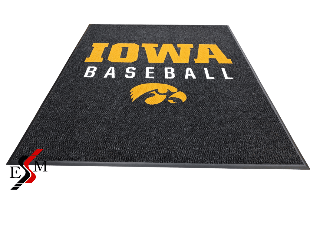 Baseball custom logo mat for Iowa University