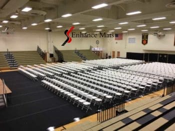 gym floor covers protect floor during ceremony