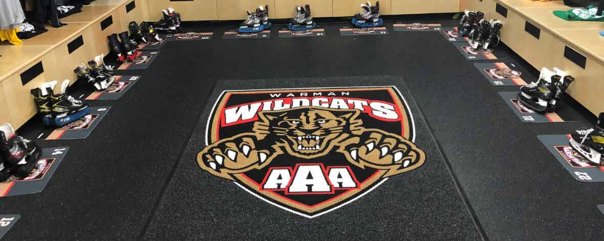 Warman Wildcats U18 AAA Hockey Logo Locker Room Mat
