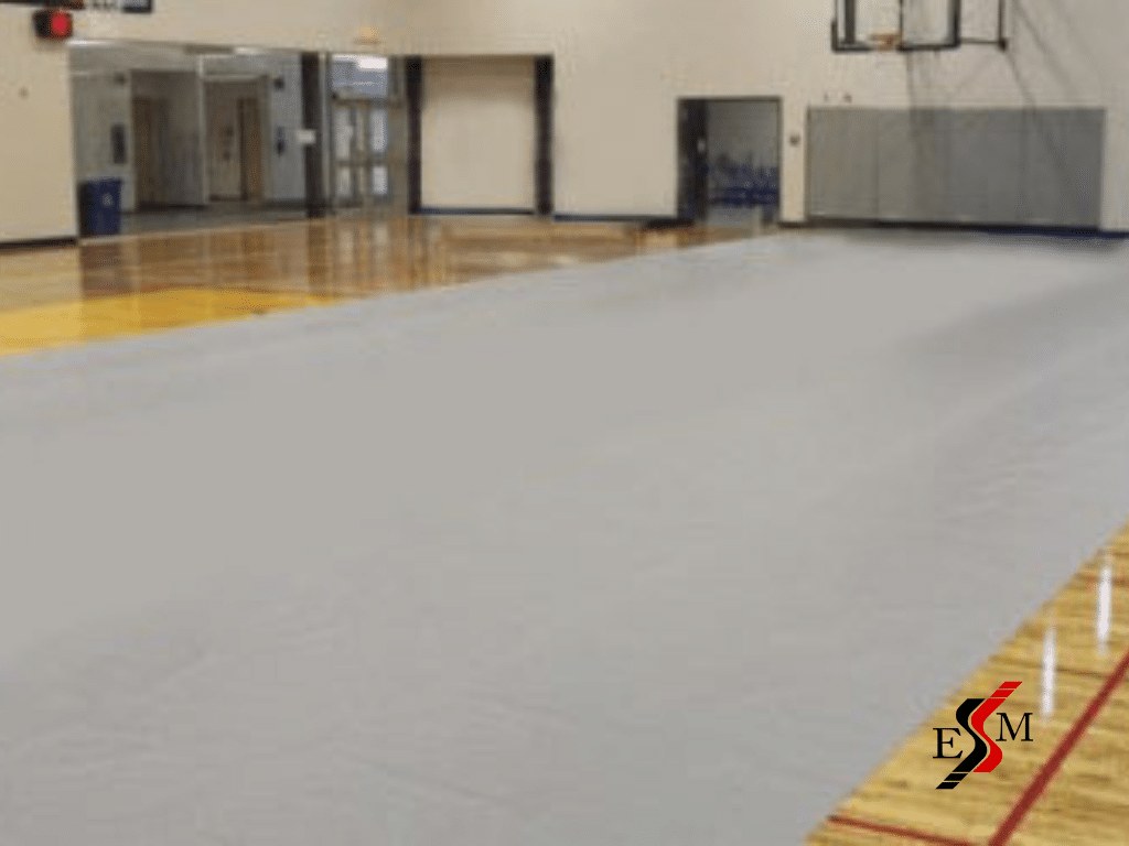 gym floor covering vinyl system to protect gym floor