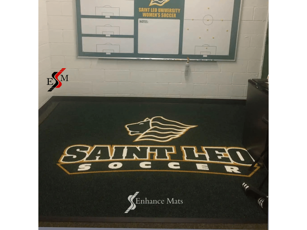 custom mats with logo for Saint Leo women's soccer team