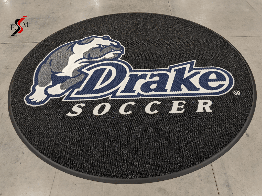 customizable floor mat for Drake soccer team with logo