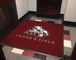 preview gallery Track and field custom logo locker room entrance mat carpet
