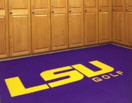 preview lightbox Golf LSU locker room custom logo mat carpet