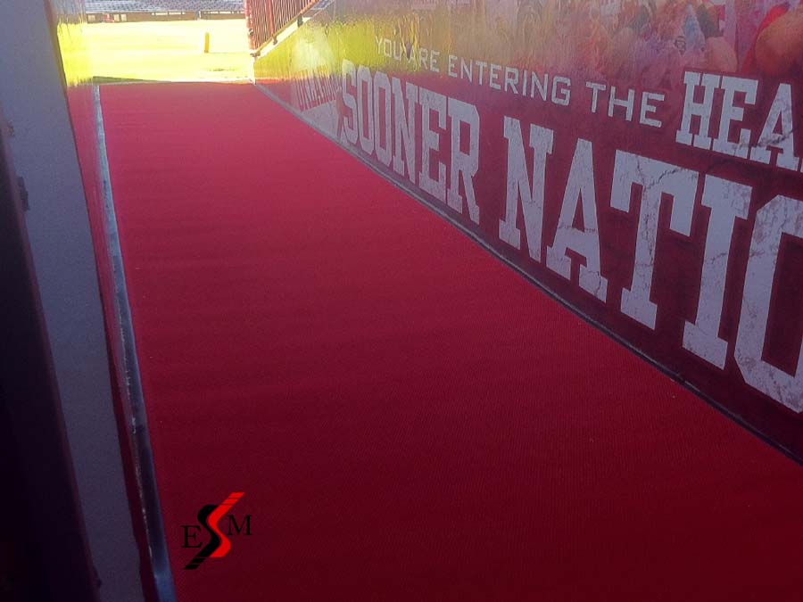 entryway carpet oversized at the football field at The University of Oklahoma Sooners OU