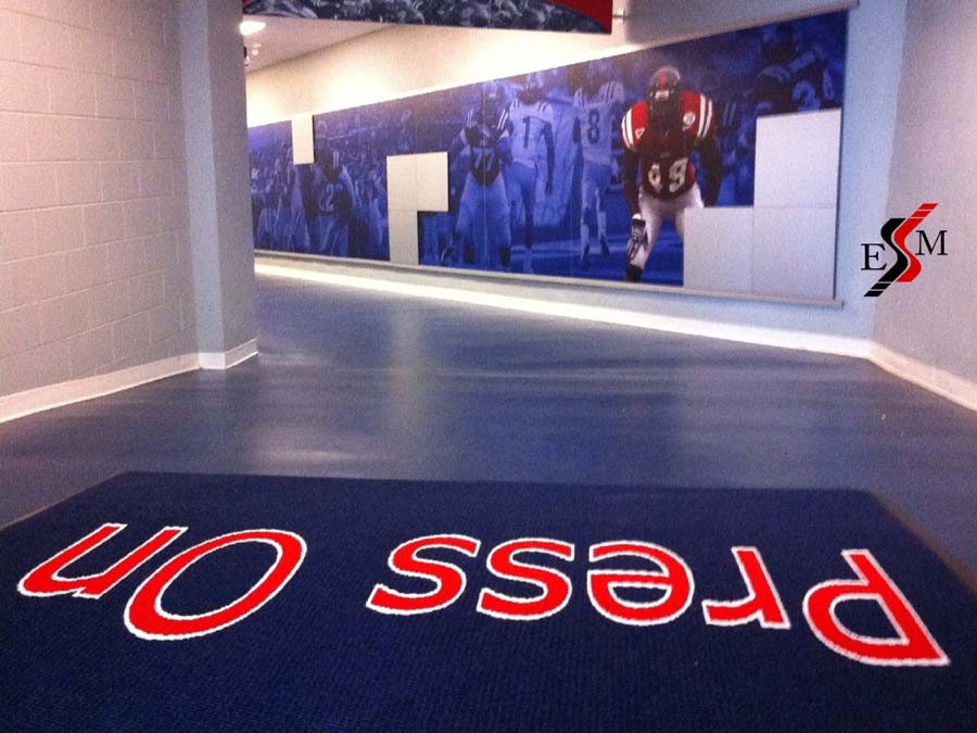 Image of stadium-outdoor-logo-mat-alabama-football-sports area rugs. | Enhance Mat