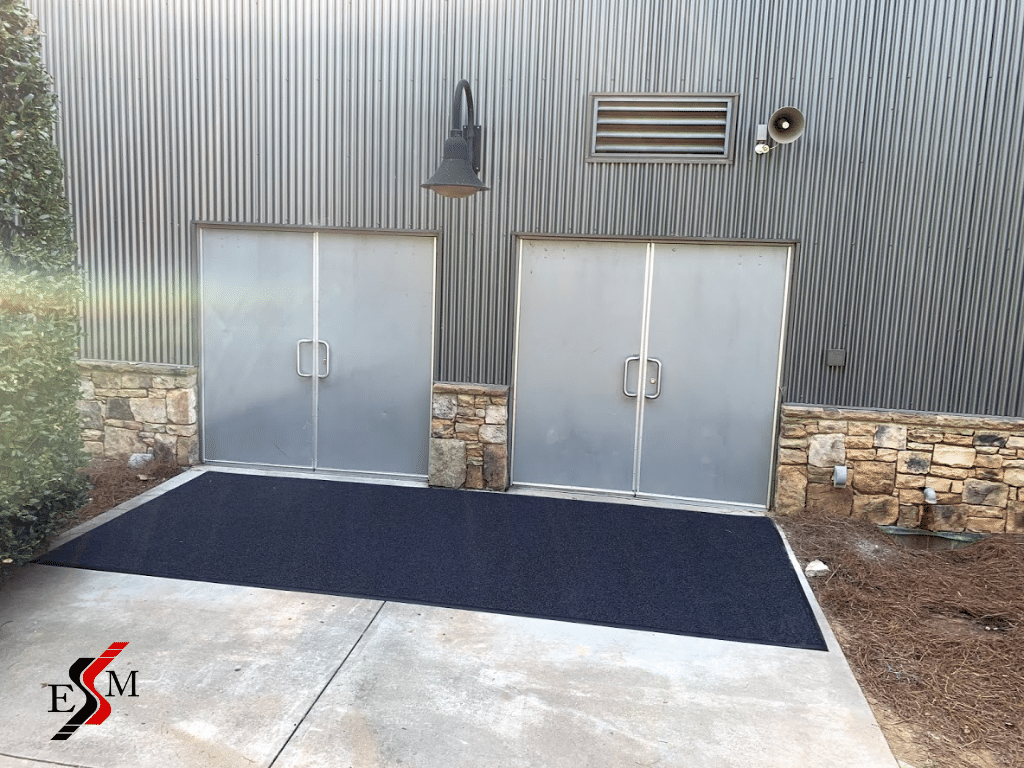 custom rug outside facility