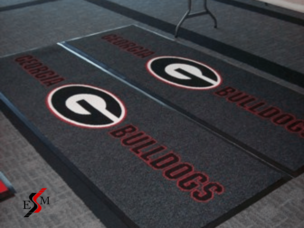 Custom rugs with logo for The University of Georgia UGA Bulldogs