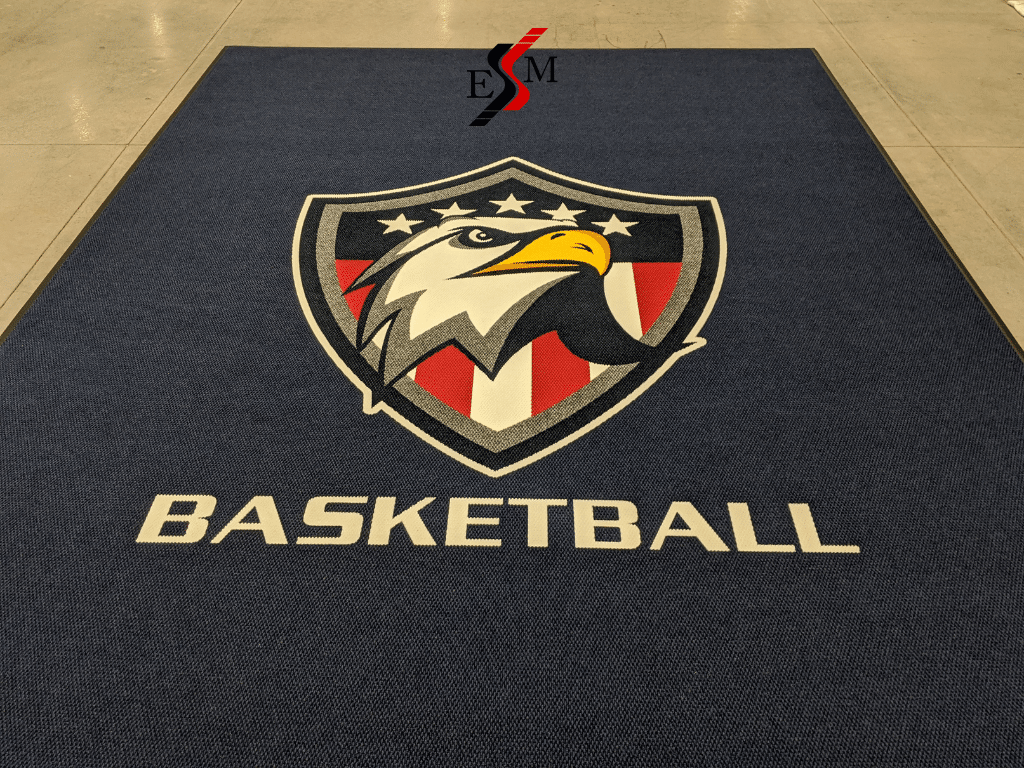 personalized logo mat for basketball