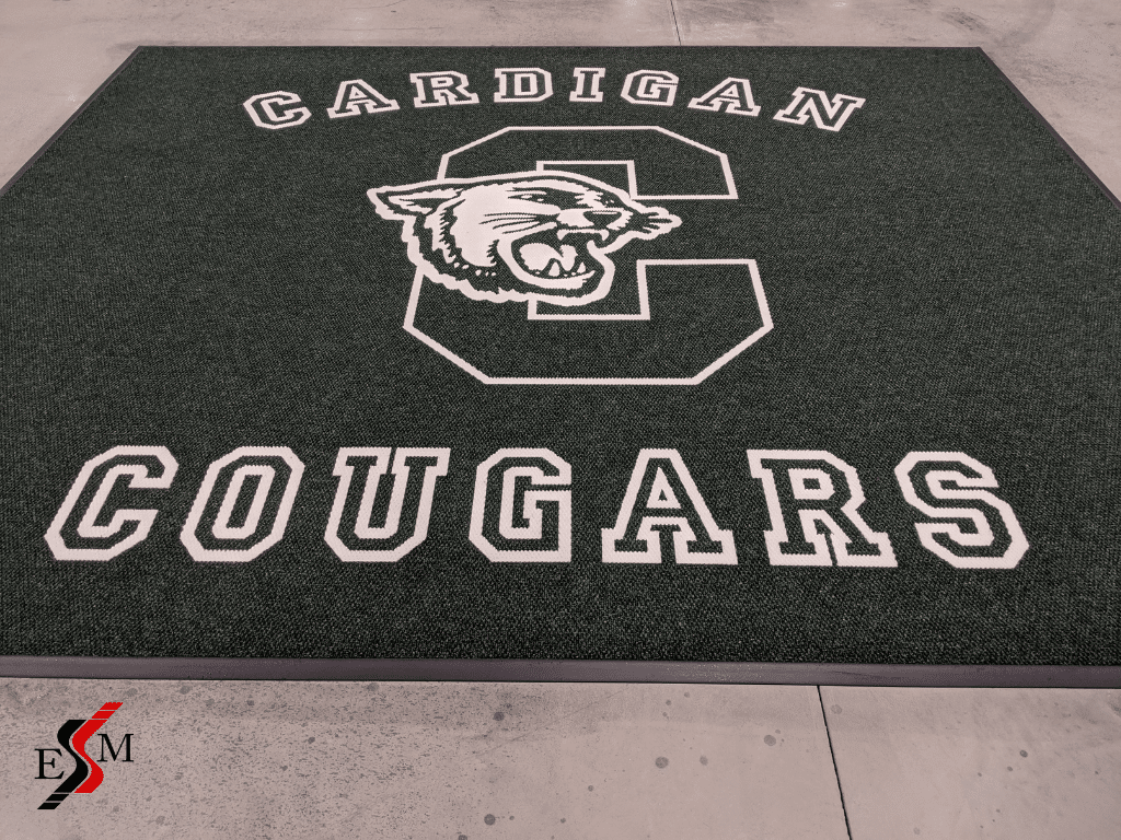 custom rugs logo for Cardigan Cougars