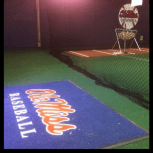 Mat in baseball training area