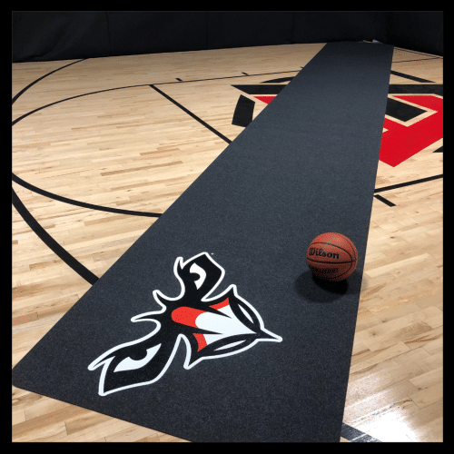 personalized logo mat custom courtside basketball runner