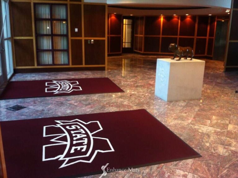 entrance mats with custom logo at Mississippi State University