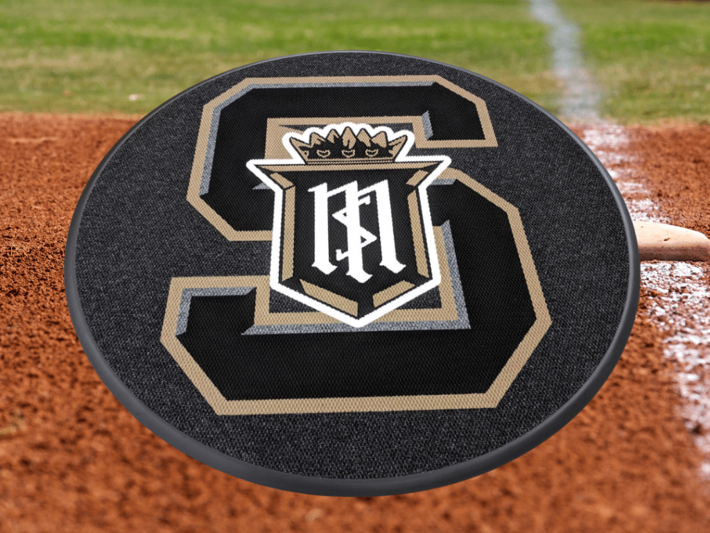 baseball on deck circle softball custom logo for sponsorships and branding enhance mats