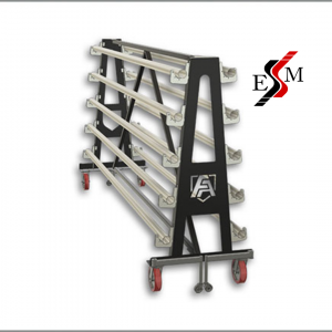 mobile storage rack for court armor gym floor roll covering